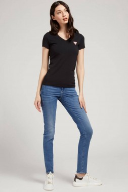 Black V-Neck Logo T-Shirt