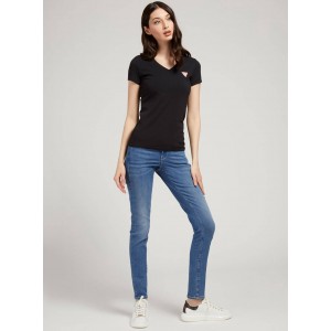Black V-Neck Logo T-Shirt