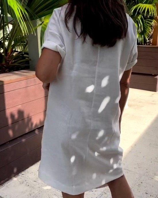 Round Neck Short Sleeve Dress Round Neck Short Sleeve Dress