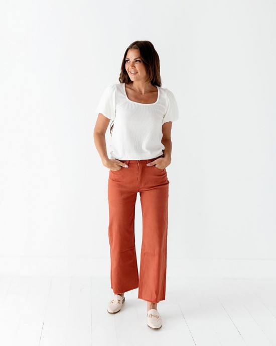 Kai High Rise Jeans in Orange Clay Kai High Rise Jeans in Orange Clay