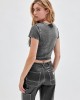 Guess Originals Black Raelyn Grid Logo Crop T-Shirt