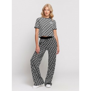 Black White Logomania Cropped T-Shirt