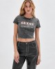 Guess Originals Black Raelyn Grid Logo Crop T-Shirt