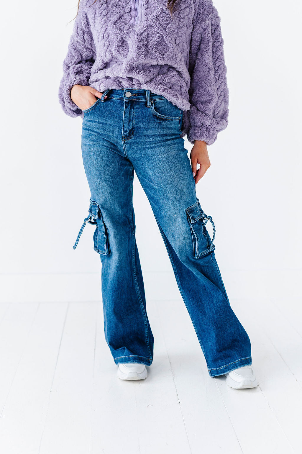 Lila High Rise Cargo Pocket Wide Jean Lila High Rise Cargo Pocket Wide Jean