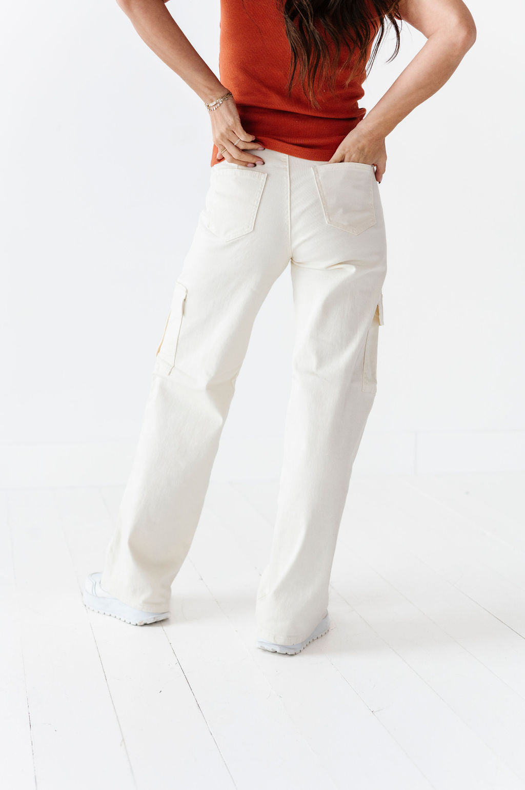 Spencer Cargo Jeans in Ivory Spencer Cargo Jeans in Ivory