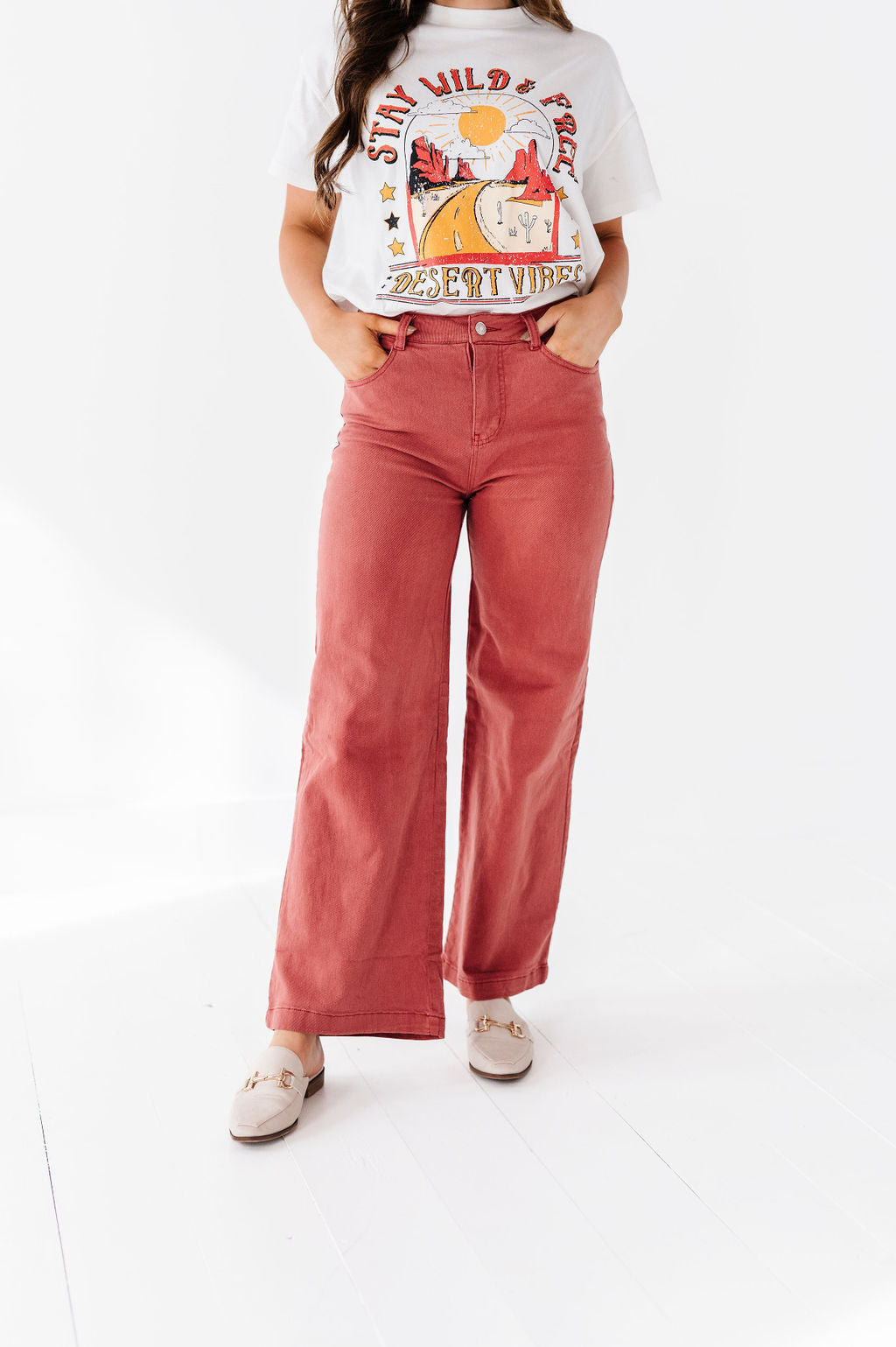 Rudy Wide Leg Jeans in Rust Rudy Wide Leg Jeans in Rust