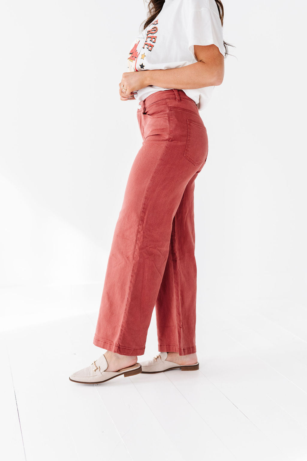 Rudy Wide Leg Jeans in Rust Rudy Wide Leg Jeans in Rust