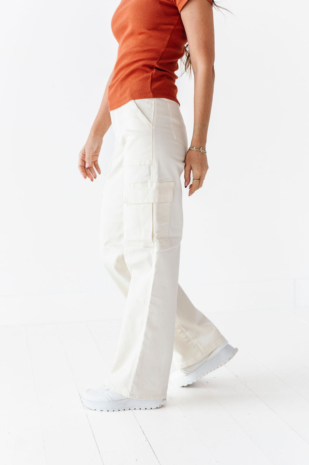Spencer Cargo Jeans in Ivory Spencer Cargo Jeans in Ivory