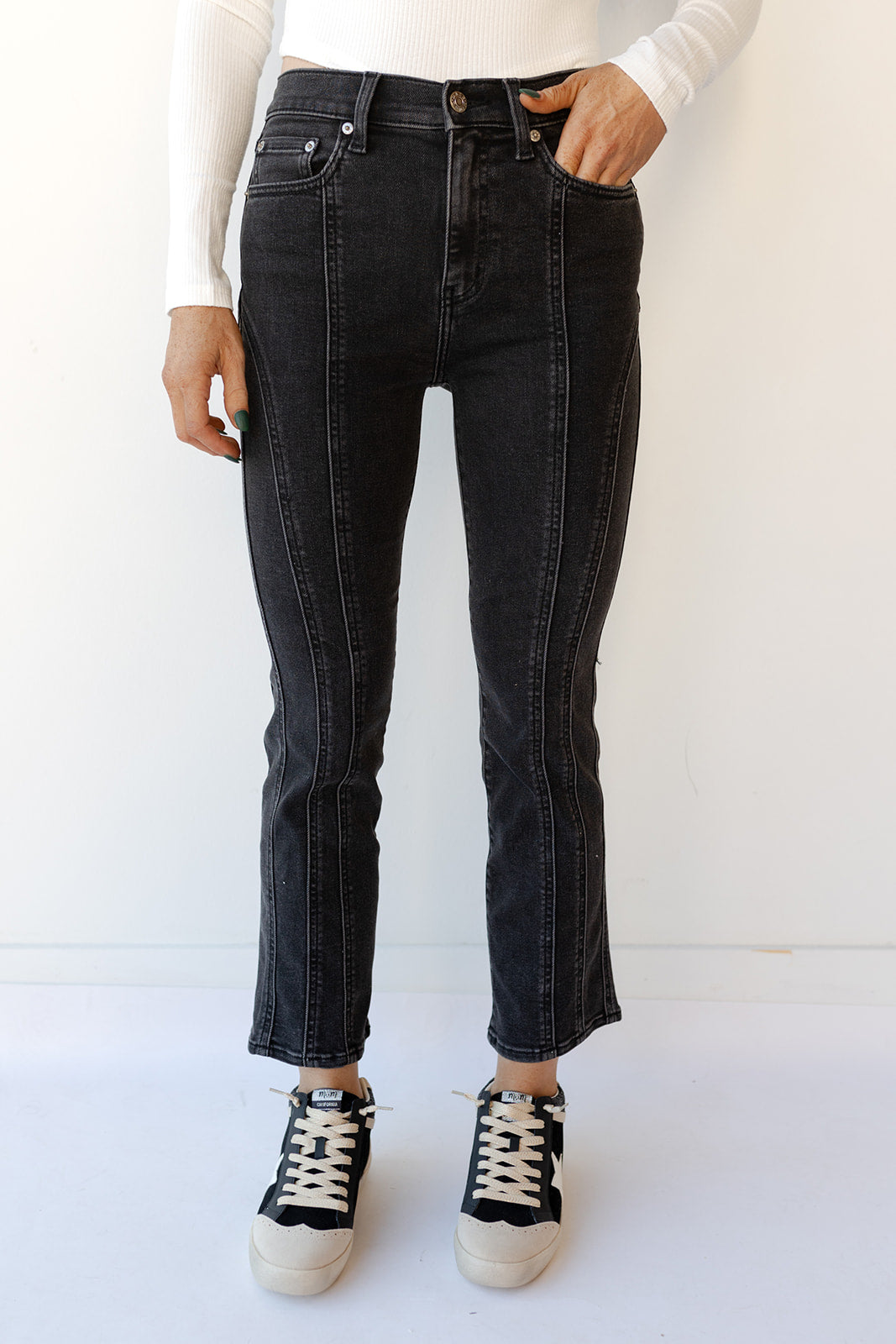 shy girl high rise crop flare jeans shy girl high rise crop flare jeans