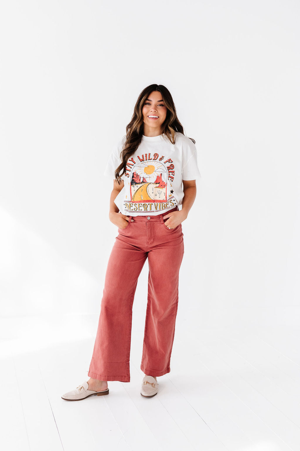 Rudy Wide Leg Jeans in Rust Rudy Wide Leg Jeans in Rust