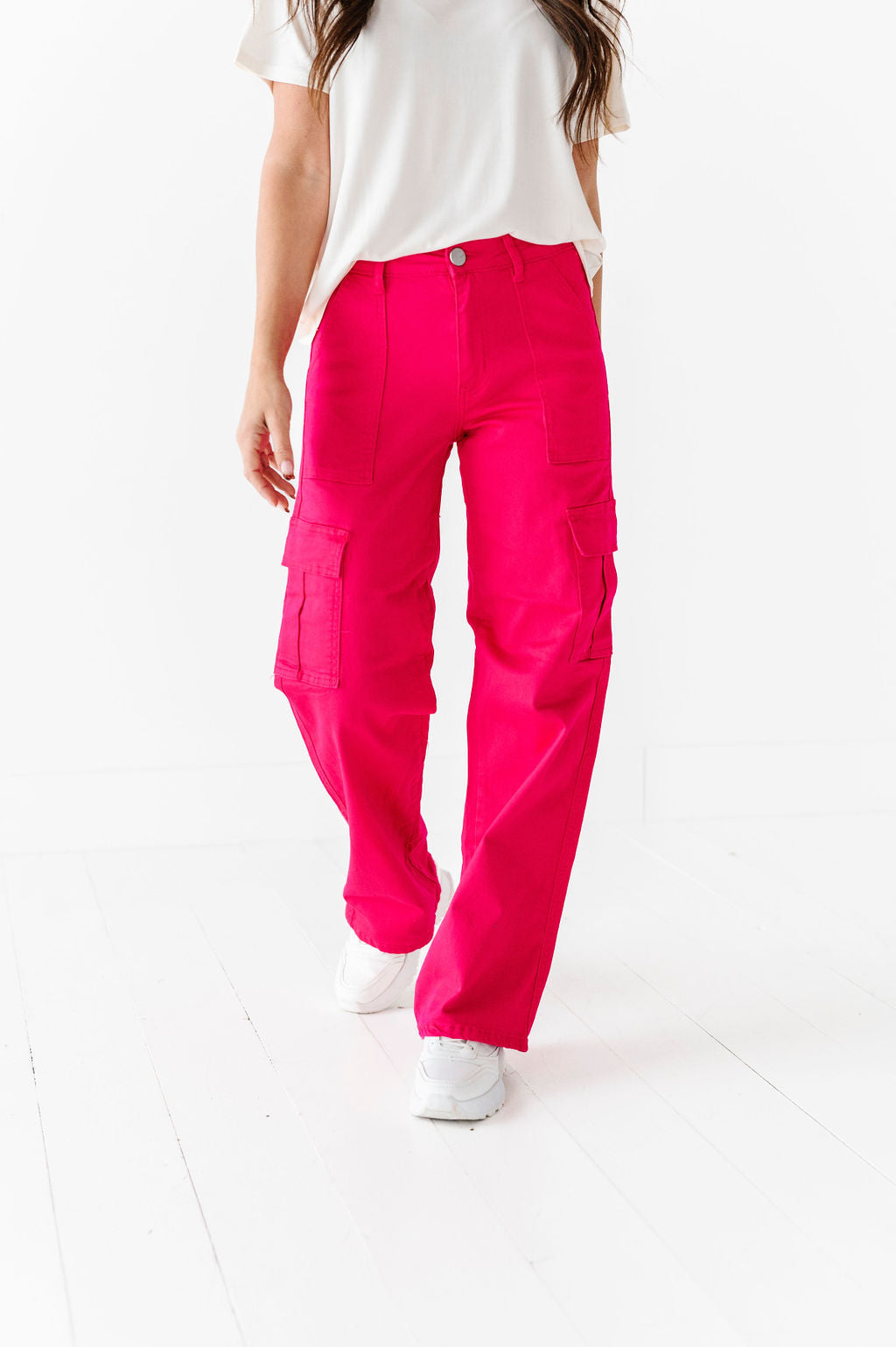 Spencer Cargo Jeans in Magenta Spencer Cargo Jeans in Magenta