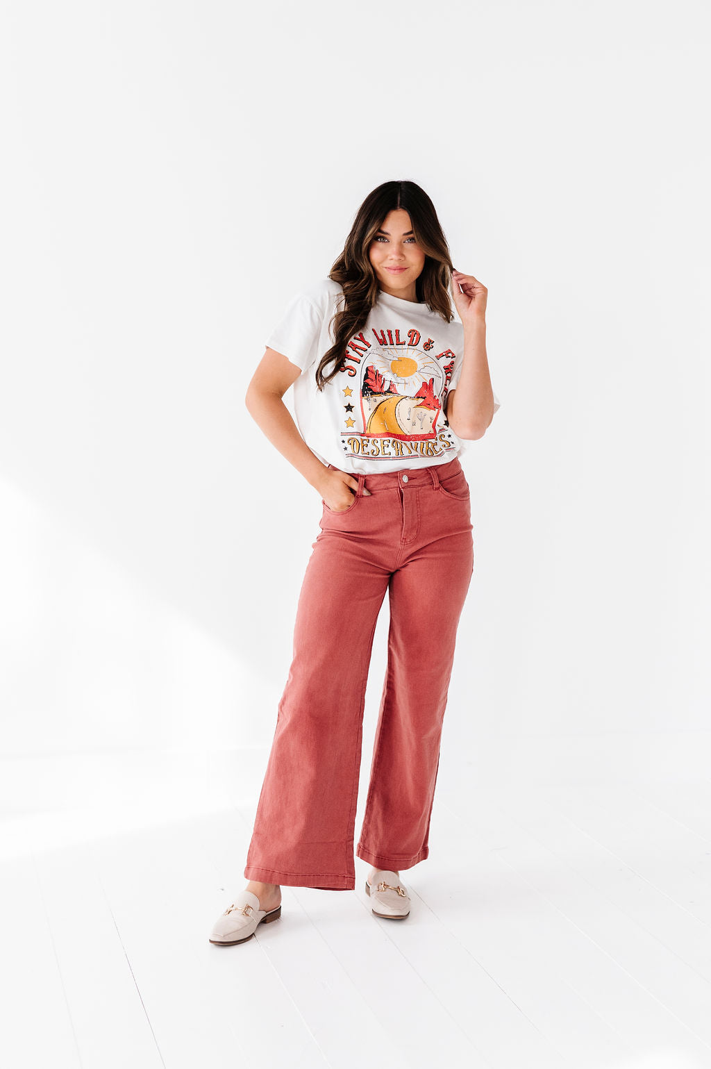 Rudy Wide Leg Jeans in Rust Rudy Wide Leg Jeans in Rust