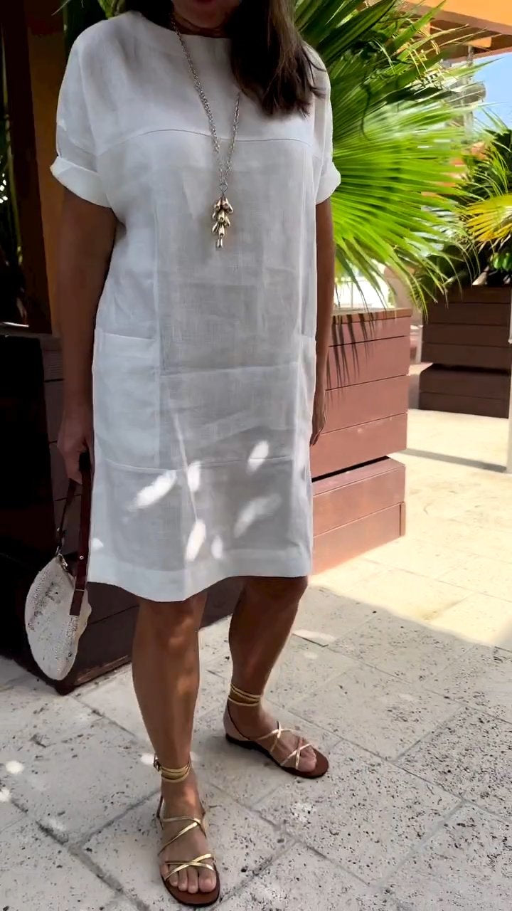 Round Neck Short Sleeve Dress Round Neck Short Sleeve Dress