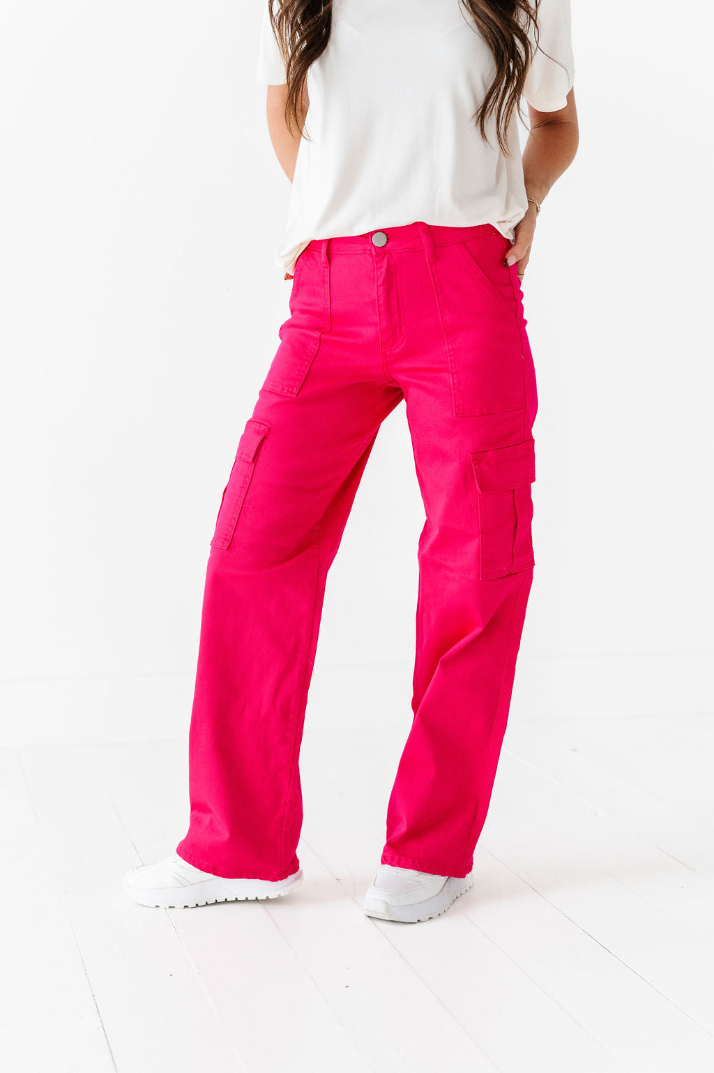 Spencer Cargo Jeans in Magenta Spencer Cargo Jeans in Magenta