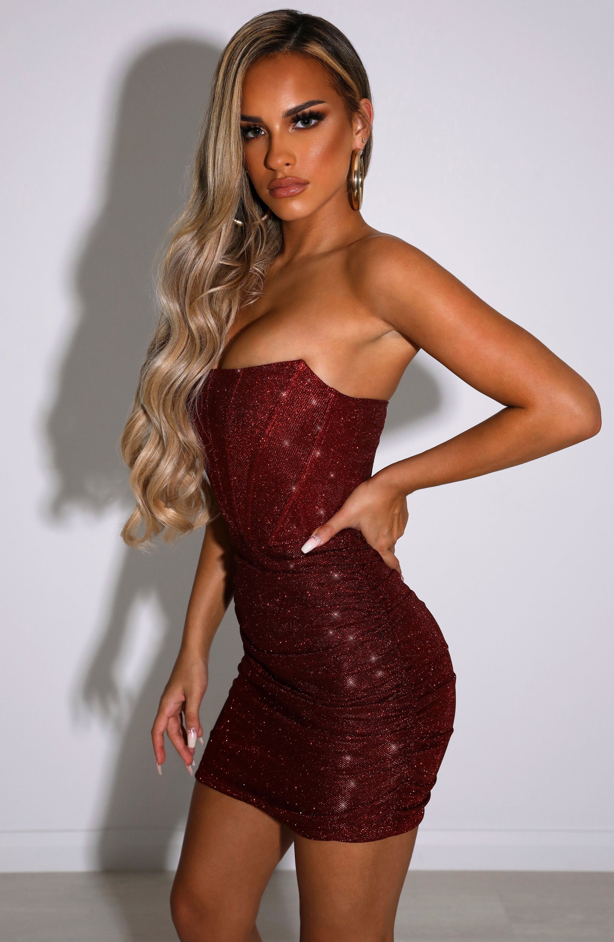 Cindy Mini Dress - Red Glitter Cindy Mini Dress - Red Glitter