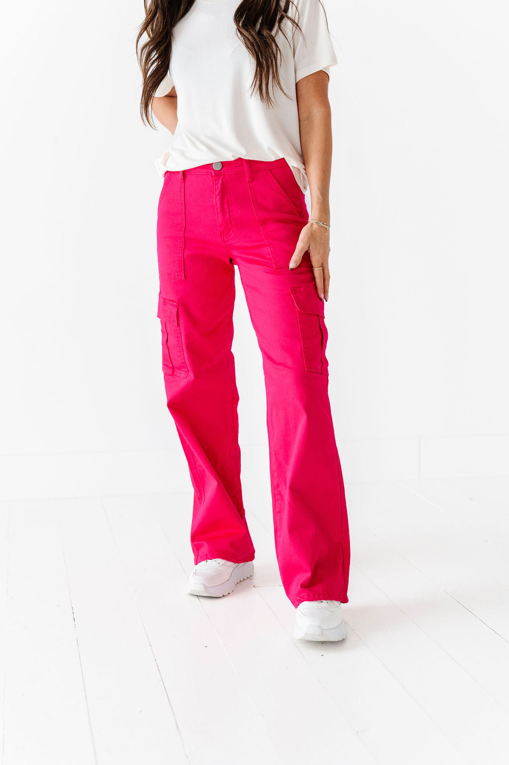Spencer Cargo Jeans in Magenta Spencer Cargo Jeans in Magenta