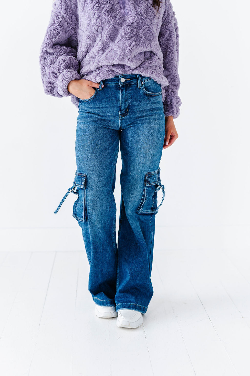 Lila High Rise Cargo Pocket Wide Jean Lila High Rise Cargo Pocket Wide Jean