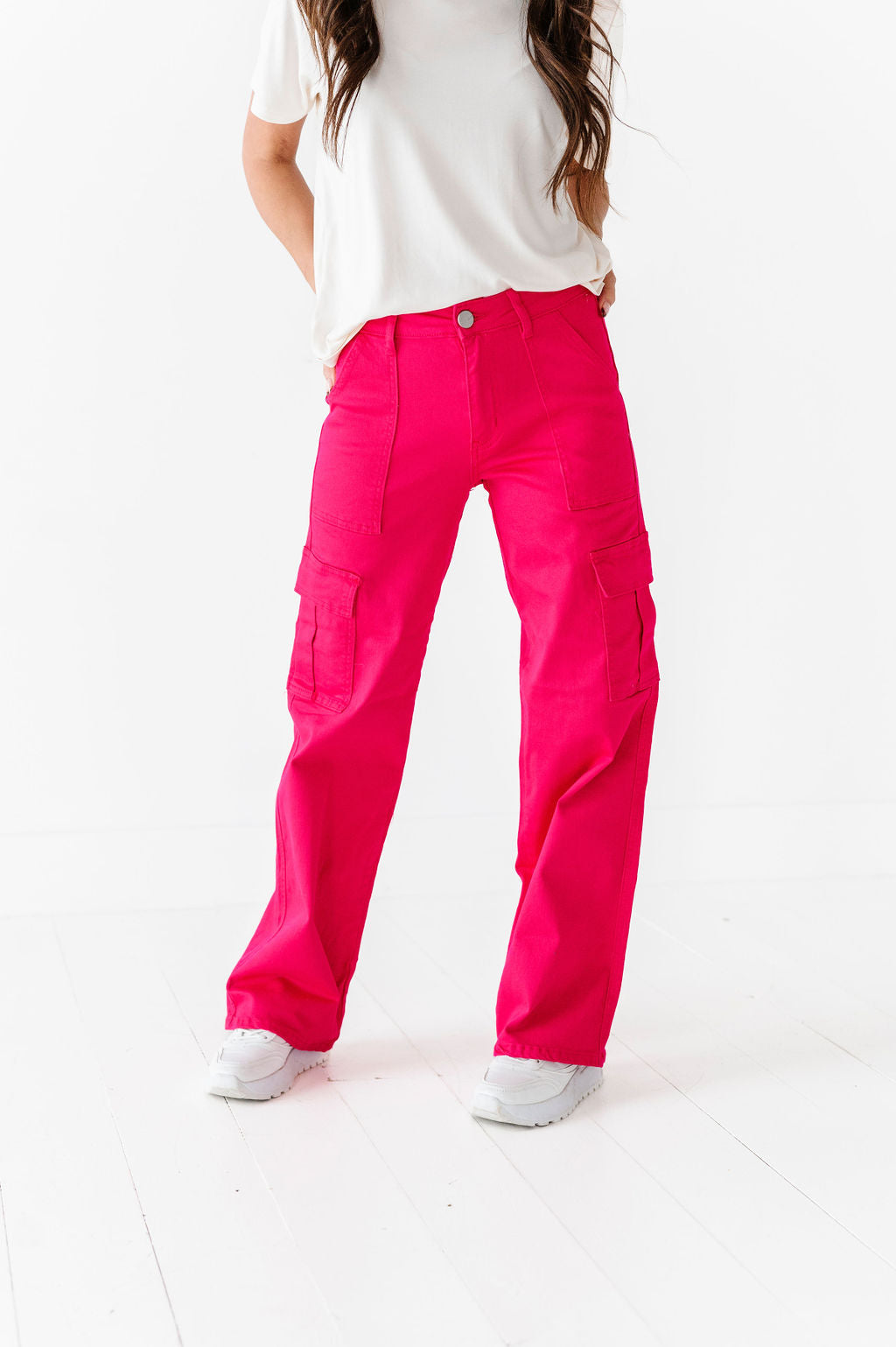 Spencer Cargo Jeans in Magenta Spencer Cargo Jeans in Magenta