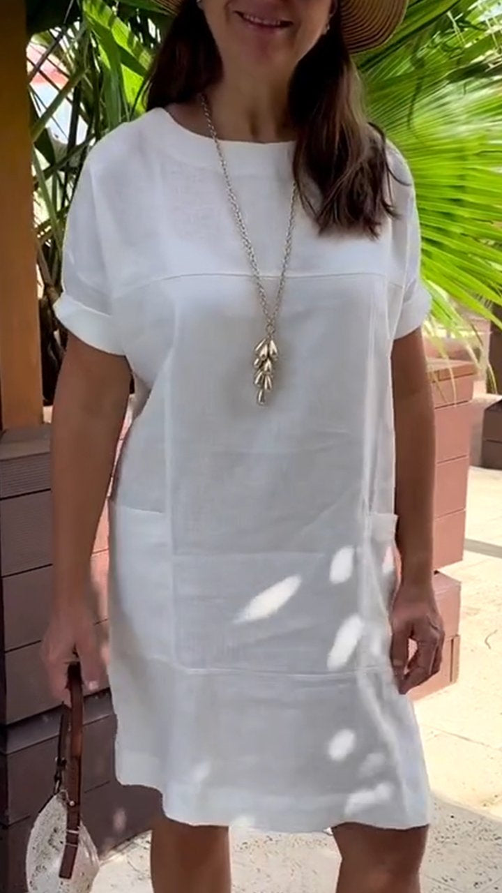 Round Neck Short Sleeve Dress Round Neck Short Sleeve Dress