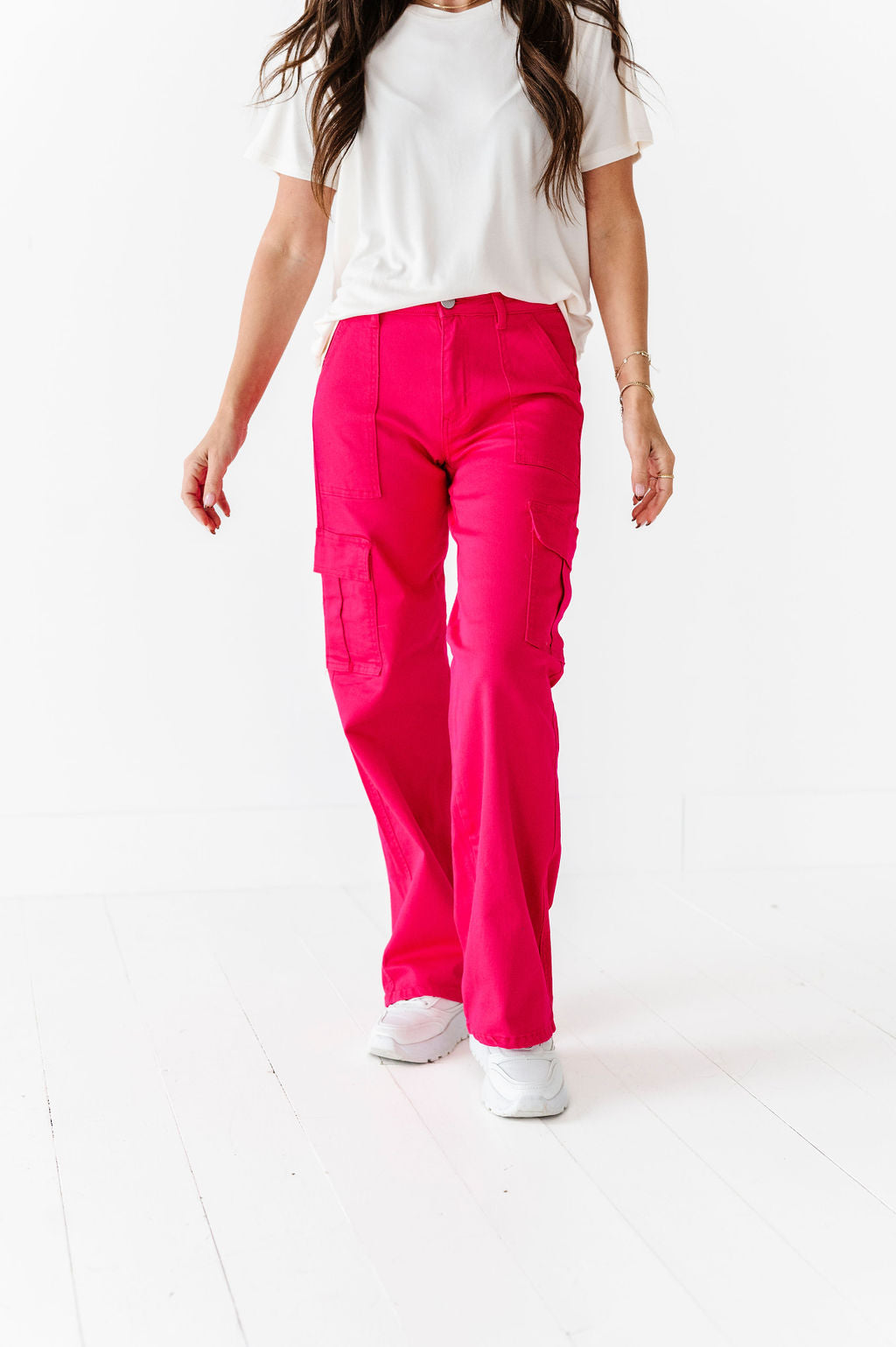 Spencer Cargo Jeans in Magenta Spencer Cargo Jeans in Magenta