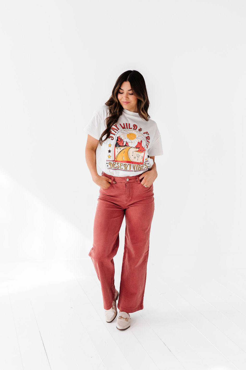 Rudy Wide Leg Jeans in Rust Rudy Wide Leg Jeans in Rust