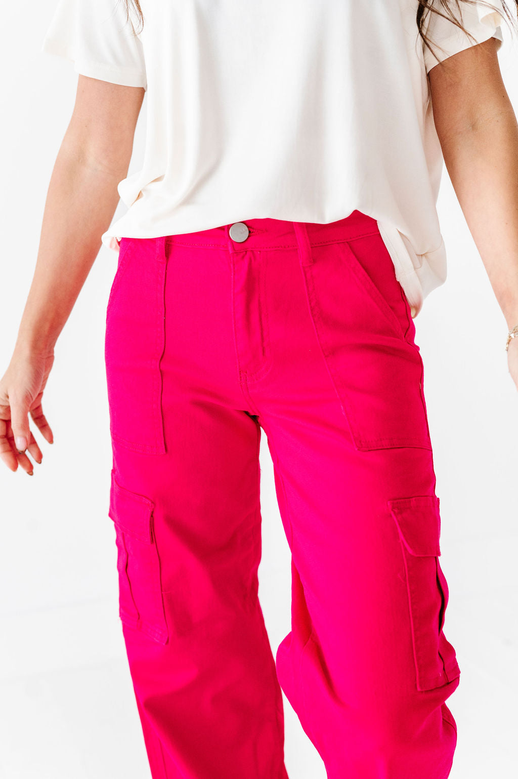 Spencer Cargo Jeans in Magenta Spencer Cargo Jeans in Magenta