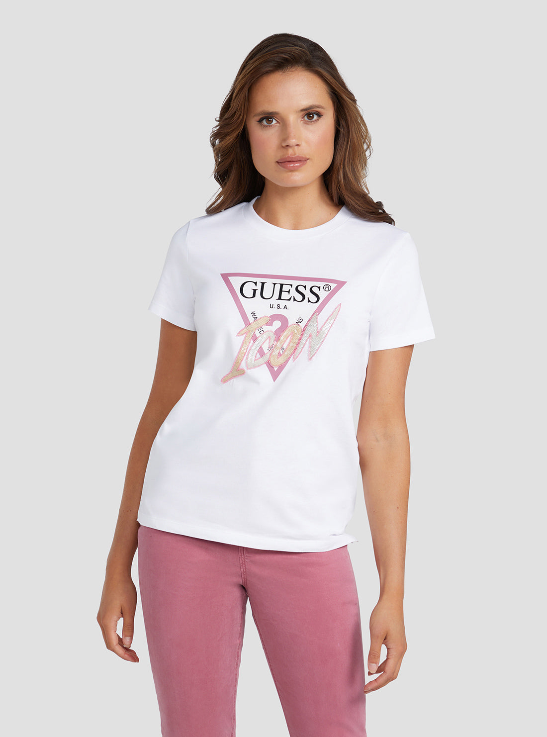 Eco White Sequin Icon Logo T-Shirt Eco White Sequin Icon Logo T-Shirt