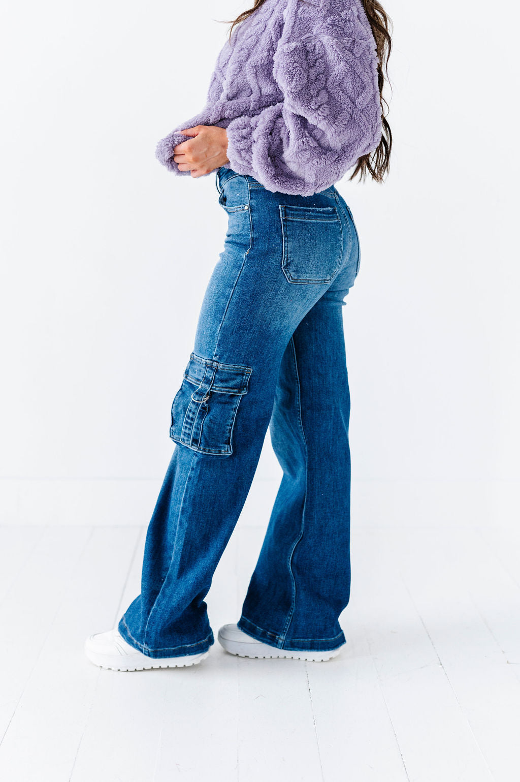 Lila High Rise Cargo Pocket Wide Jean Lila High Rise Cargo Pocket Wide Jean